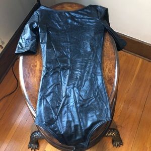 Kova & T Latex Faux Leather Liquid Bodysuit XS